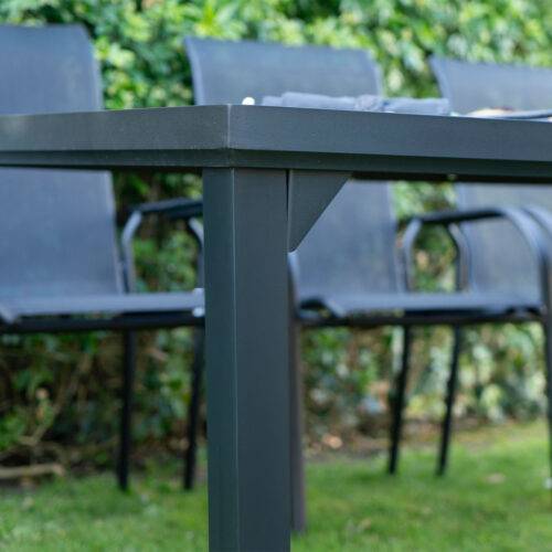 Wilsa Garden - Table de jardin en aluminium et verre 8P BLACK EDITION - Imagen 3