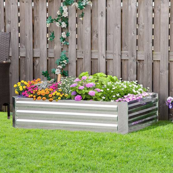 PANGIVO - Carré potager acier galvanisé gris 120 x 90 x 30 cm - PANGIVO - Image 4