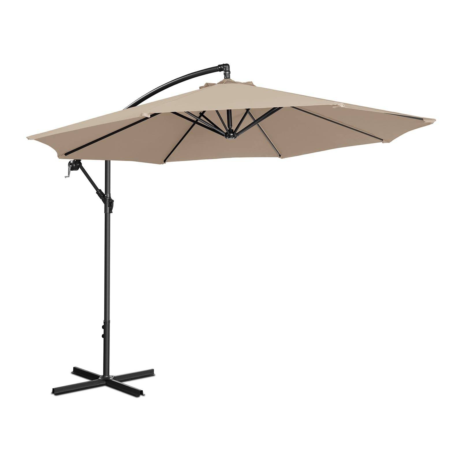 Helloshop26 - Parasol déporté rond diamètre 300 cm inclinable parasol excentré parasol de jardin crème - Imagen 1