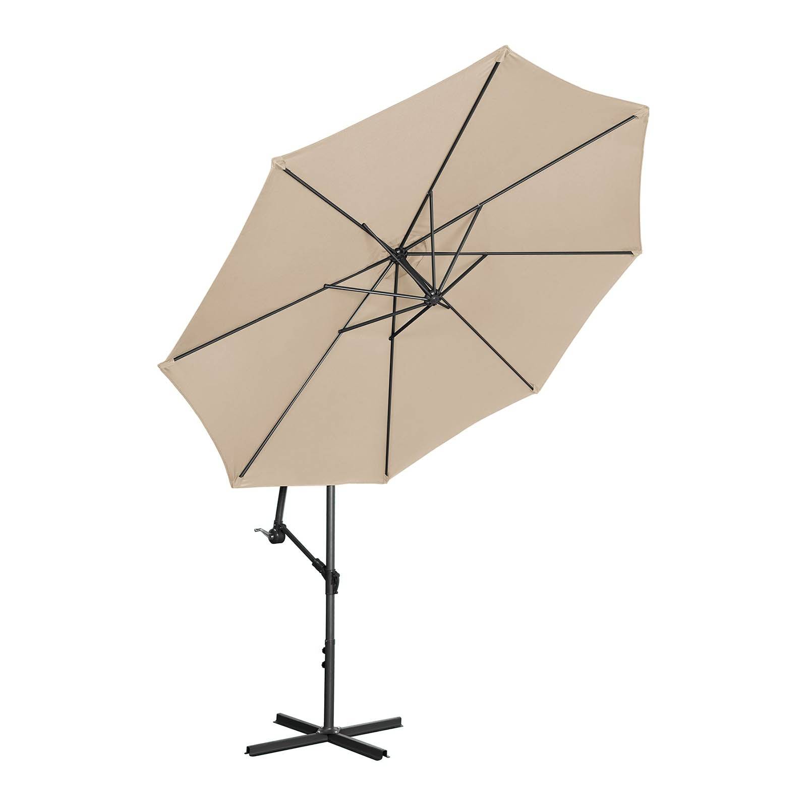 Helloshop26 - Parasol déporté rond diamètre 300 cm inclinable parasol excentré parasol de jardin crème - Imagen 3