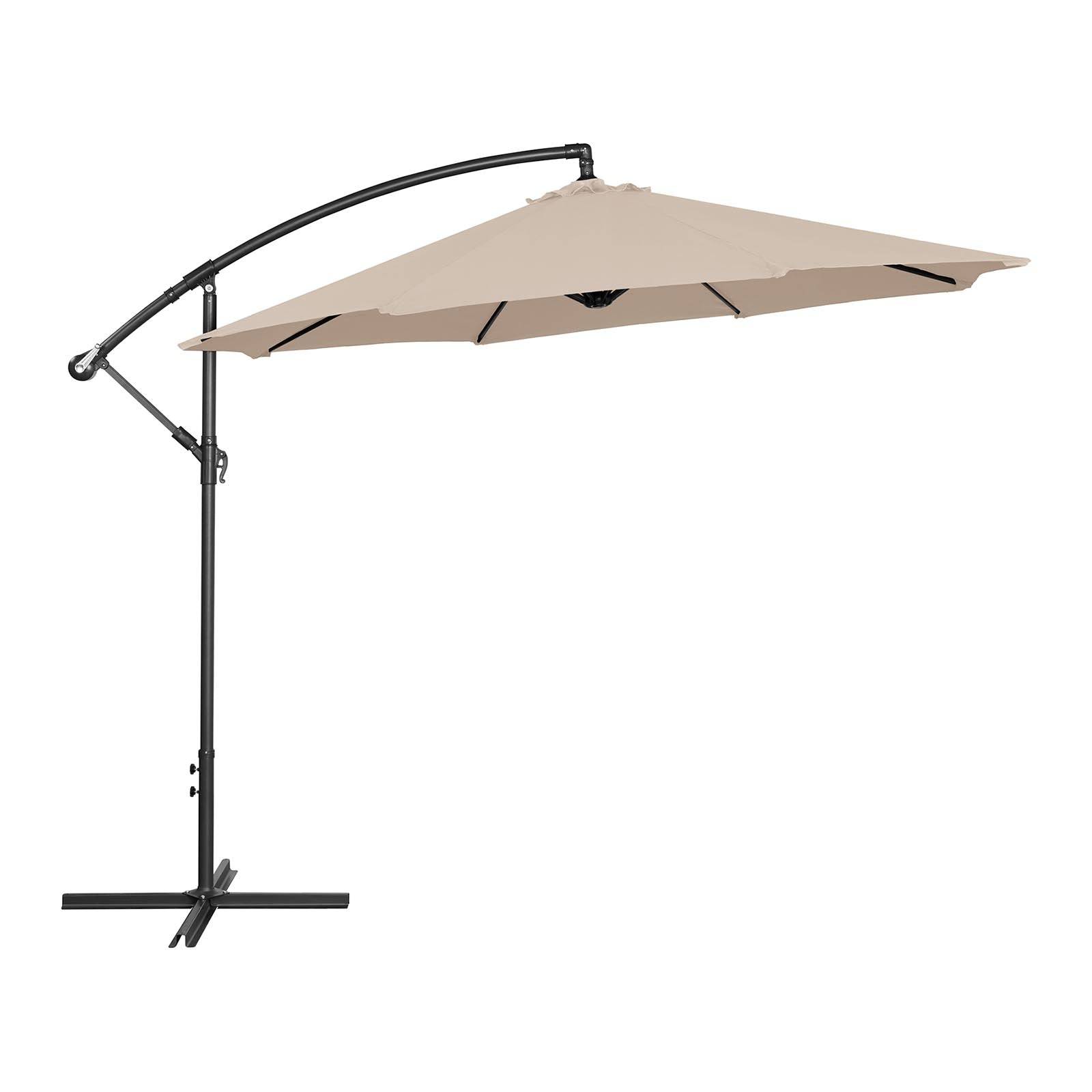 Helloshop26 - Parasol déporté rond diamètre 300 cm inclinable parasol excentré parasol de jardin crème - Imagen 2