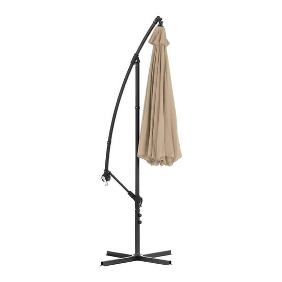 Helloshop26 - Parasol déporté rond diamètre 300 cm inclinable parasol excentré parasol de jardin crème - Imagen 4