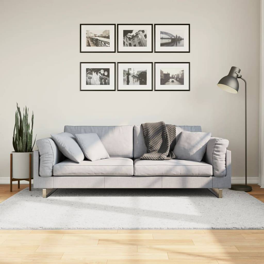 TapisModerne en Polyester Doux pour Chambre à Coucher Adulte Gris 140x200 cm – ComfortXL Outdoor Living - Image 1