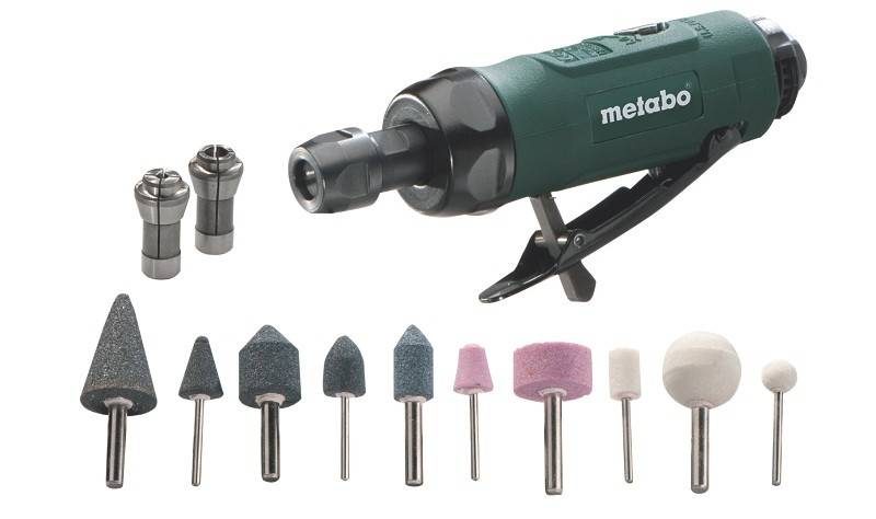 Metabo - Meuleuse droite à air comprimé METABO DG 25 Set + 5 meules sur tige - 6.04116.50
