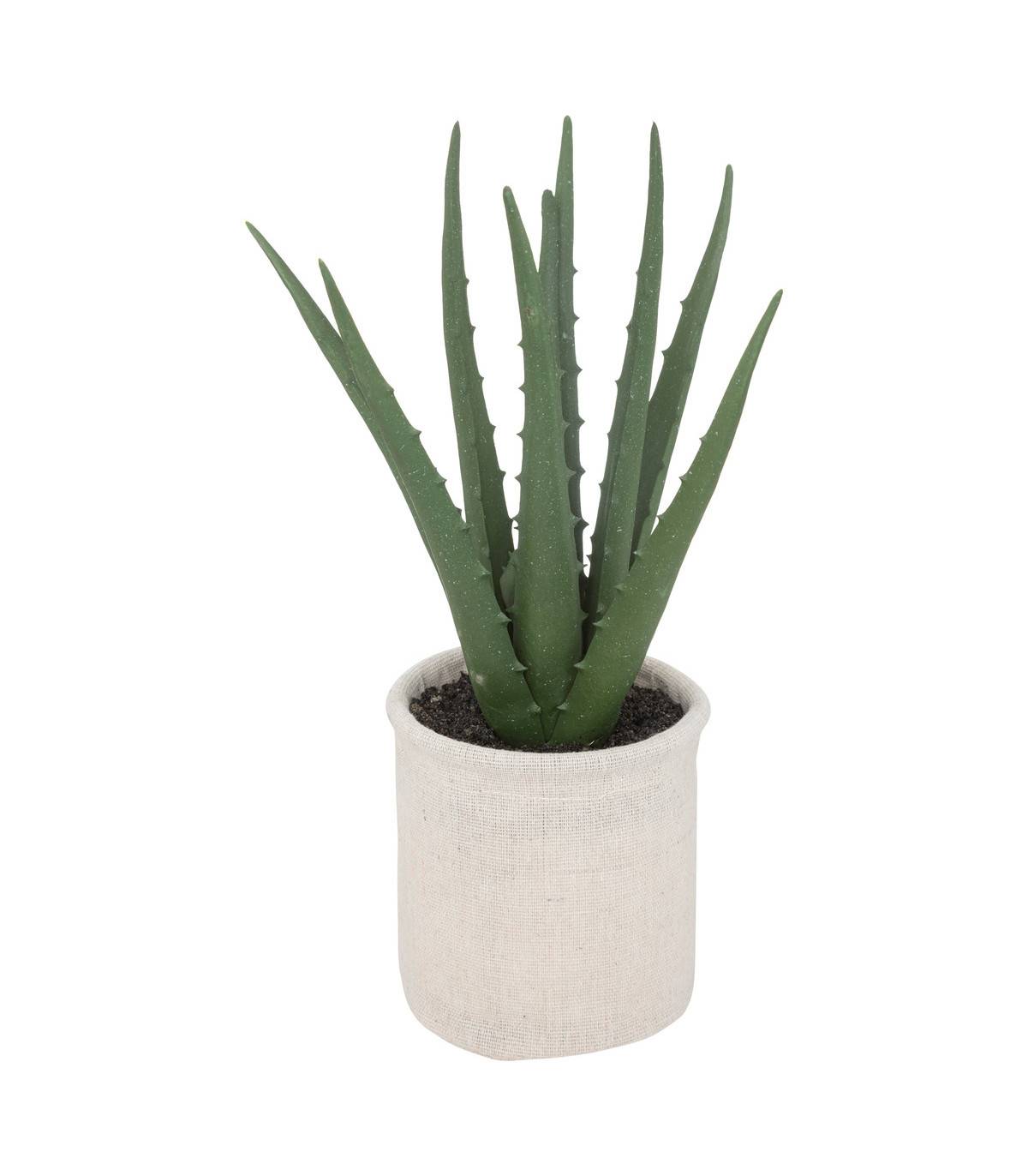 Plante artificielle Aloe vera Pot en coton H 29 cm - Imagen 1