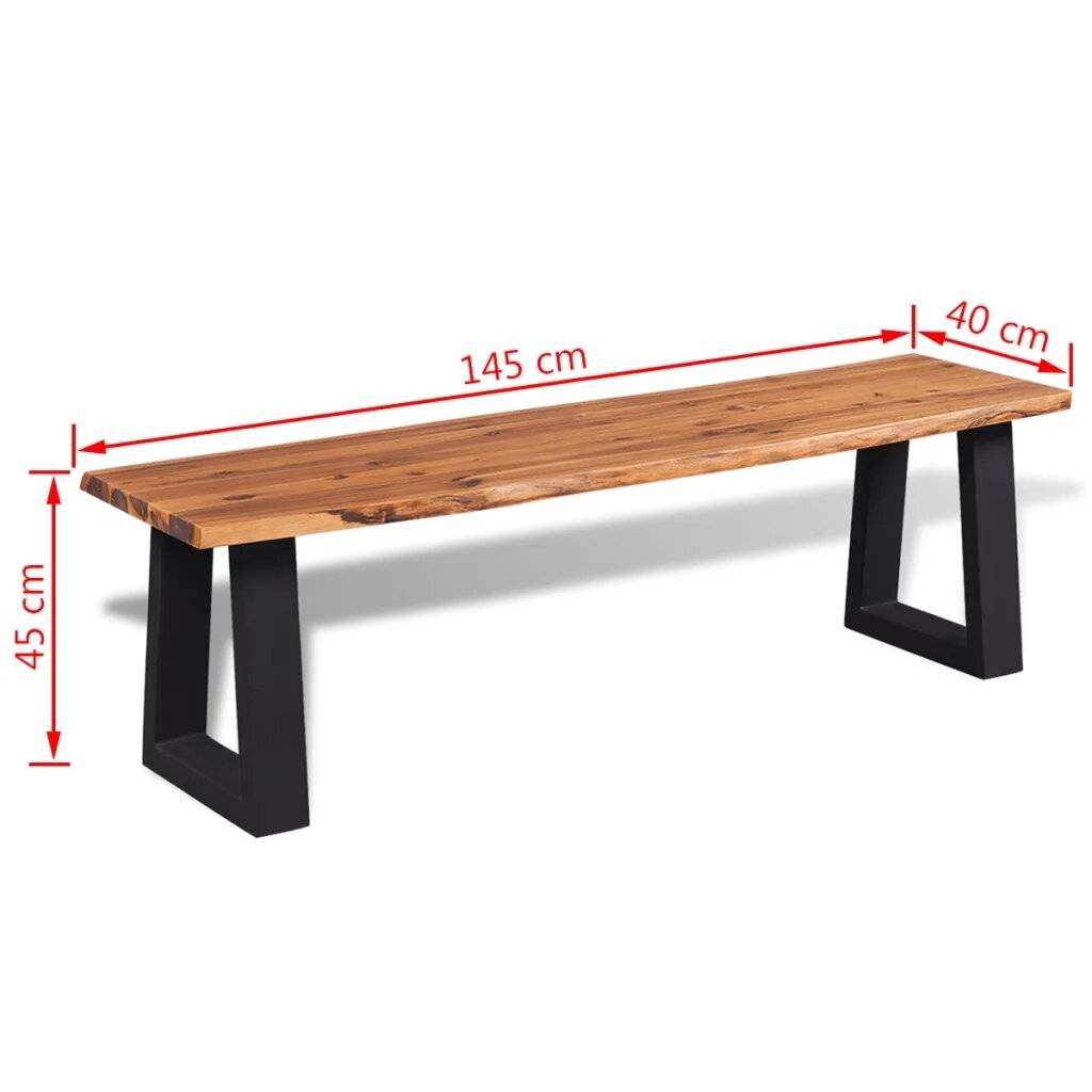Vidaxl - Banc en acacia - vidaXL - Bois - Marron Brun - Imagen 3