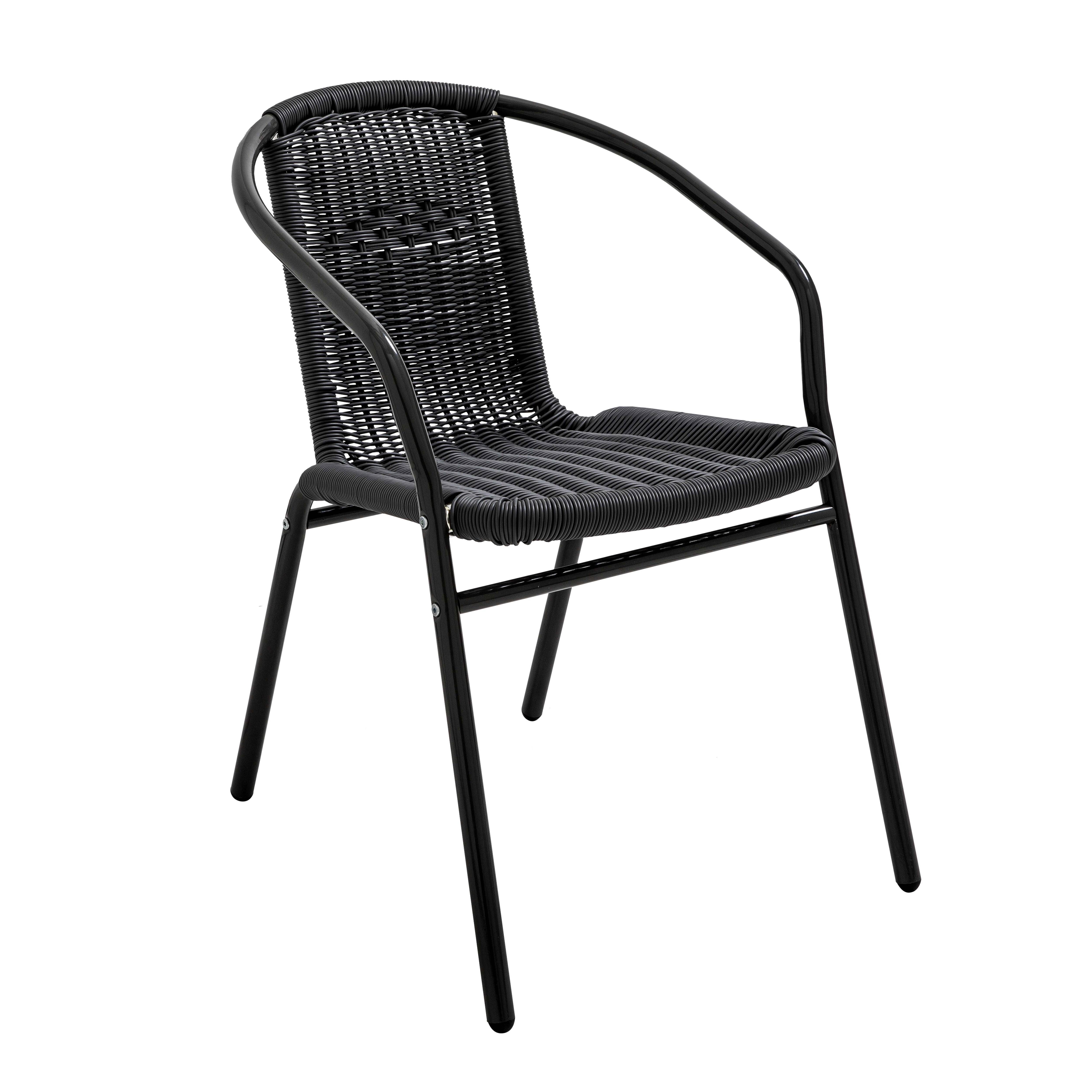 Oviala - Chaise de jardin aluminium et résine noire Saint Germain - Oviala - Image 1