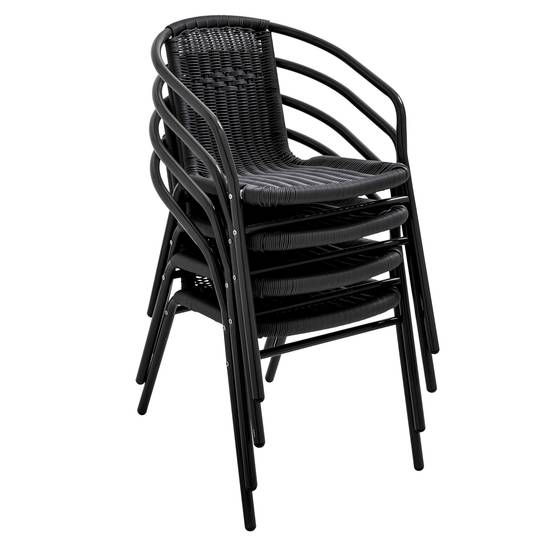 Oviala - Chaise de jardin aluminium et résine noire Saint Germain - Oviala - Image 4