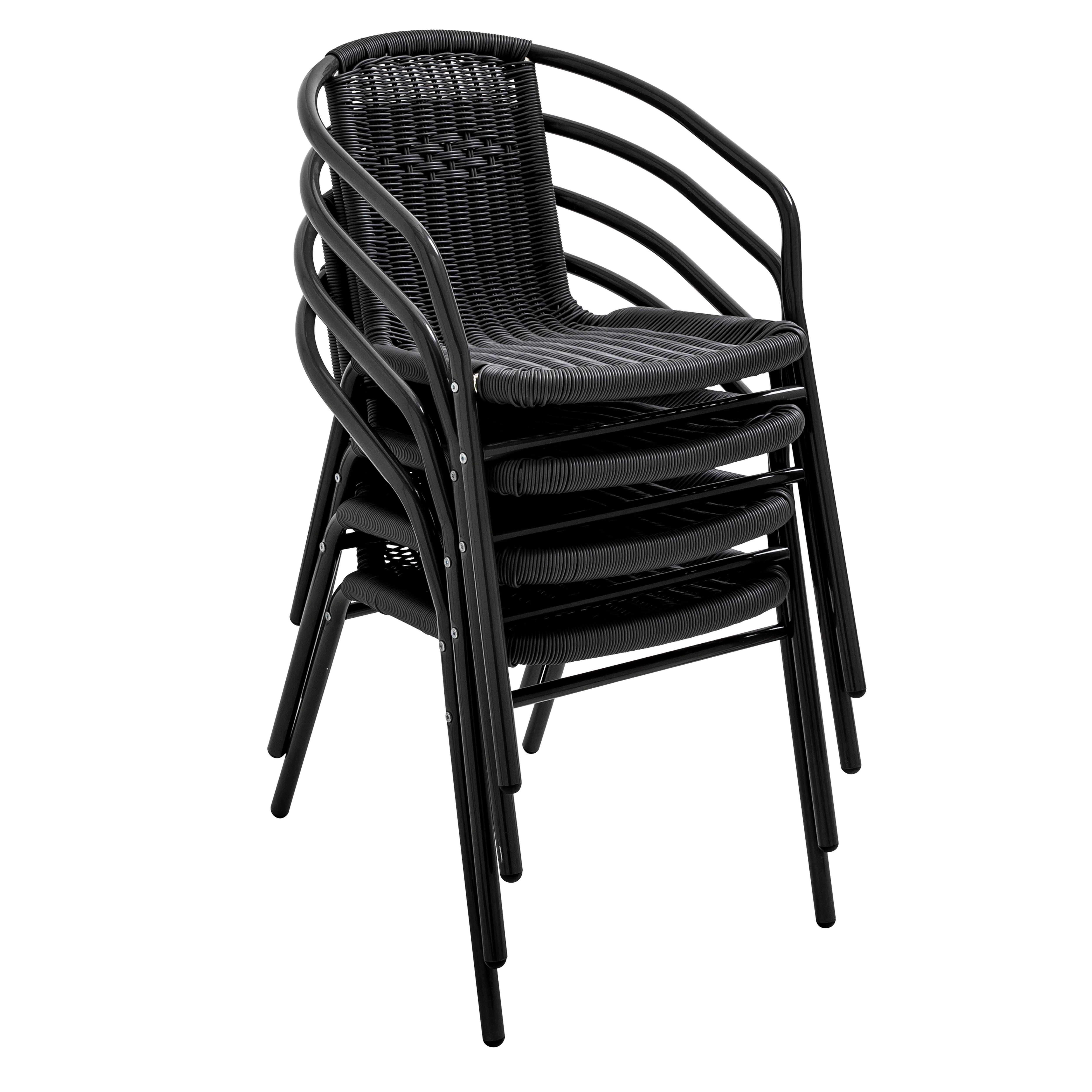 Oviala - Chaise de jardin aluminium et résine noire Saint Germain - Oviala - Image 4