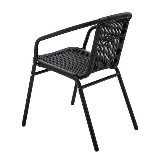 Oviala - Chaise de jardin aluminium et résine noire Saint Germain - Oviala - Image 2