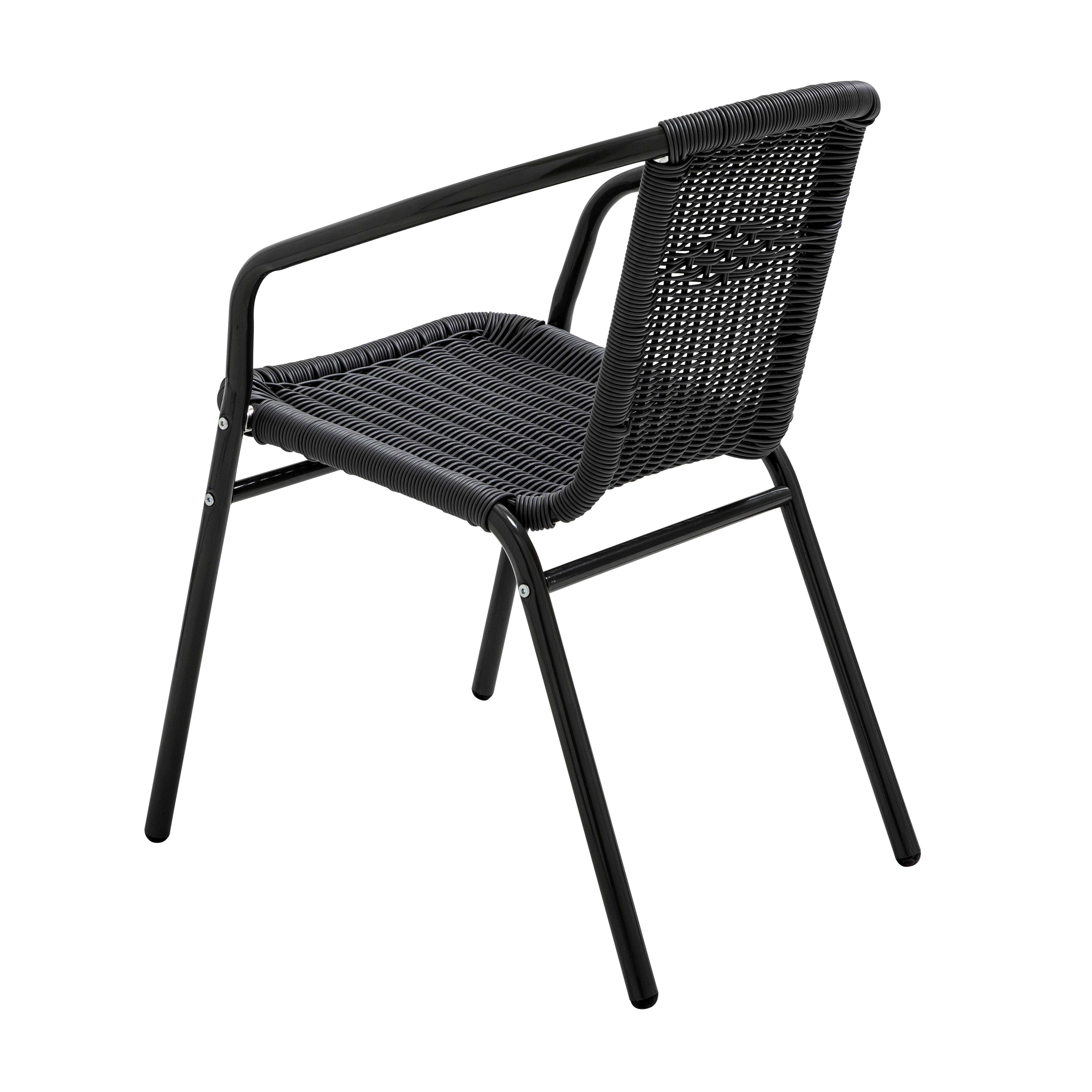 Oviala - Chaise de jardin aluminium et résine noire Saint Germain - Oviala - Image 2