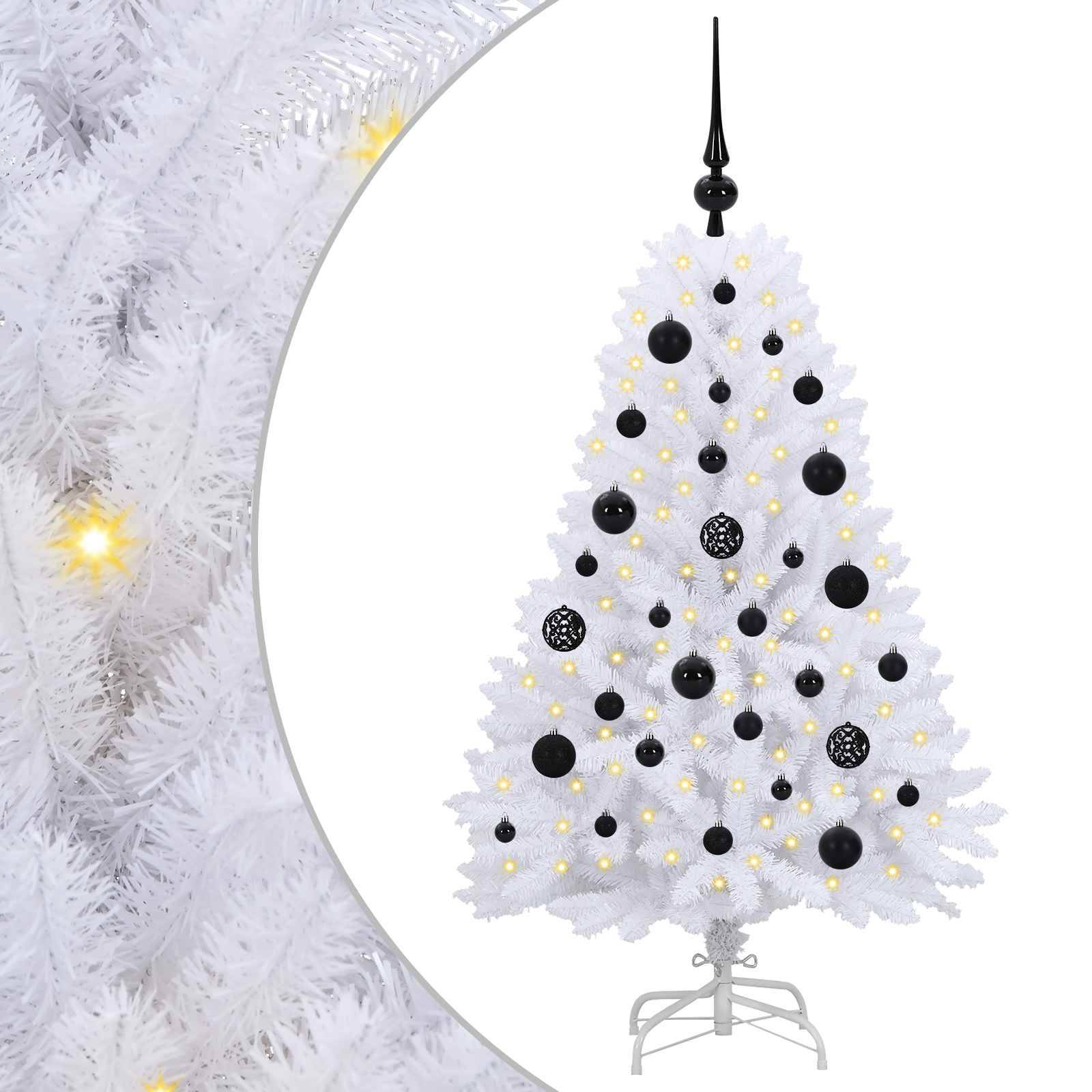 Sapin de Noël | Arbre de Noël Artificiel à Branches Articulées Blanc 120 cm Maison Chic - Image 1
