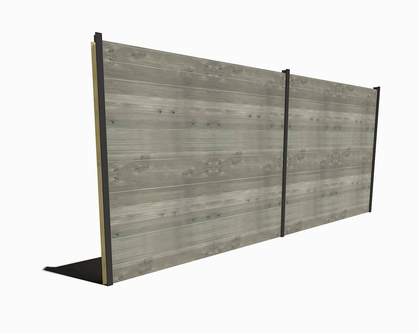 Sans Marque - Kit Clôture Bois Massif /40m De Longueur/Pin Sylvestre Traité Autoclave Gris/Hauteur : 1,82m/2m Entre Poteaux / Abri Français - Imagen 3