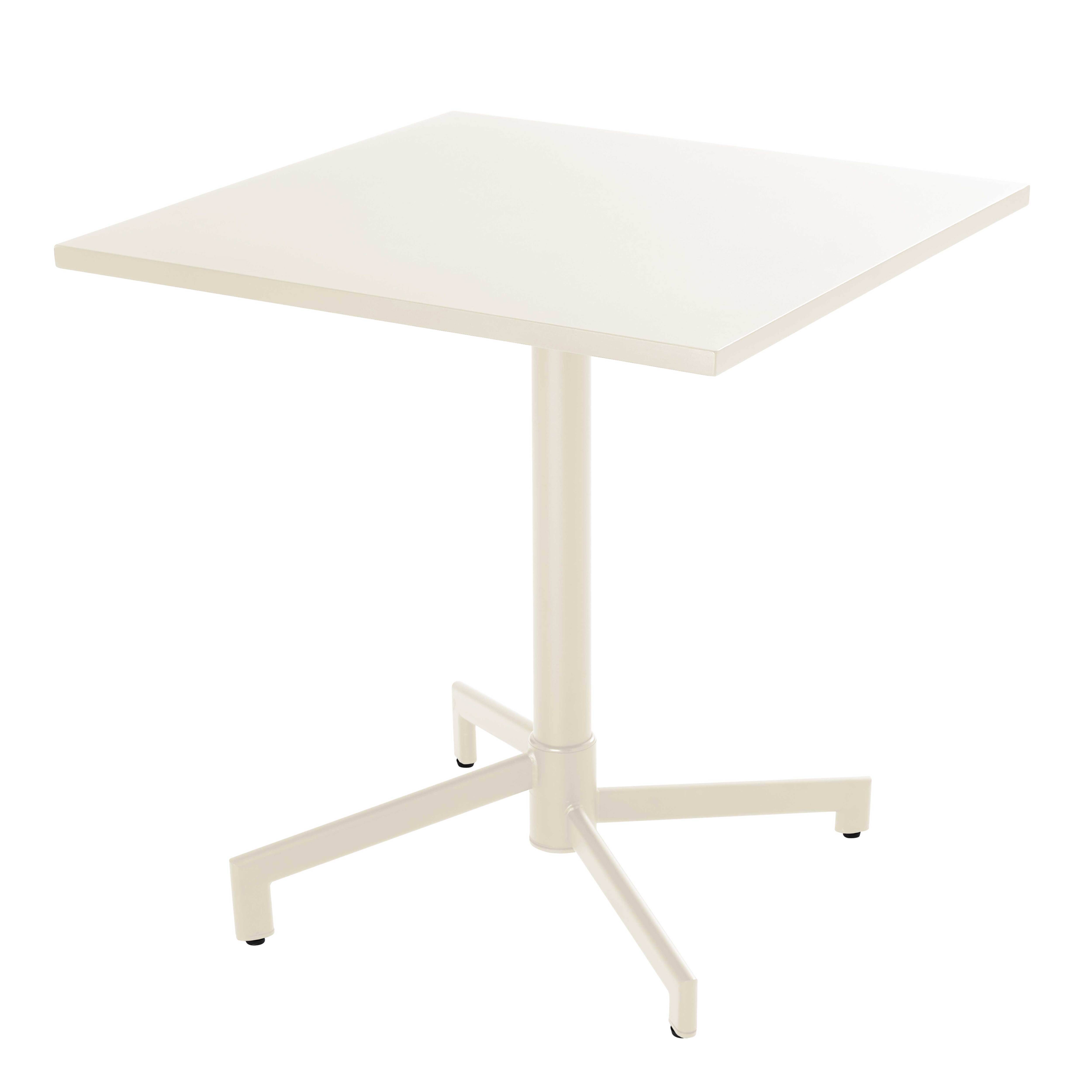 Oviala - Table de jardin carrée bistrot avec plateau rabattable 70 cm ivoire Palavas - Oviala - Image 1