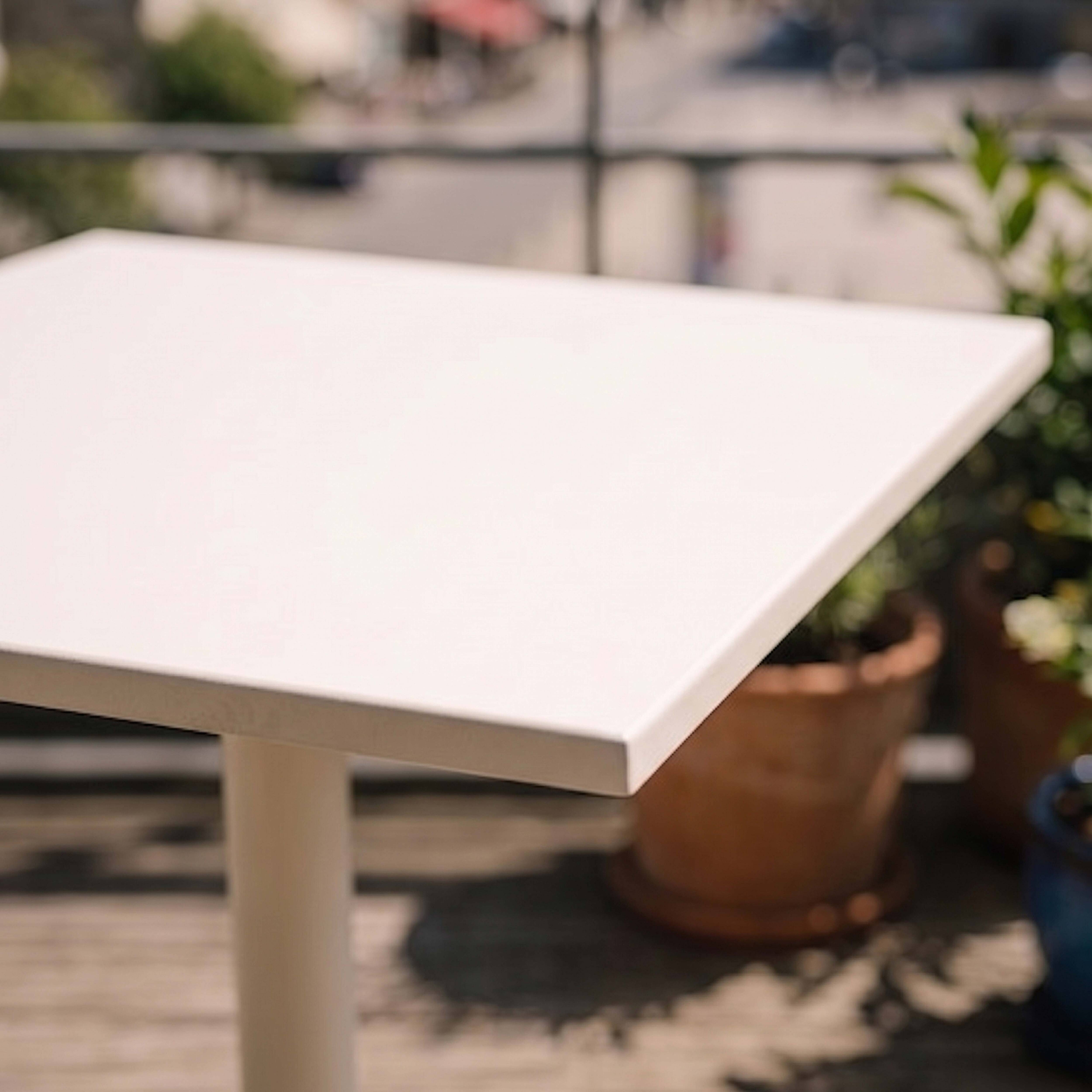 Oviala - Table de jardin carrée bistrot avec plateau rabattable 70 cm ivoire Palavas - Oviala - Image 3