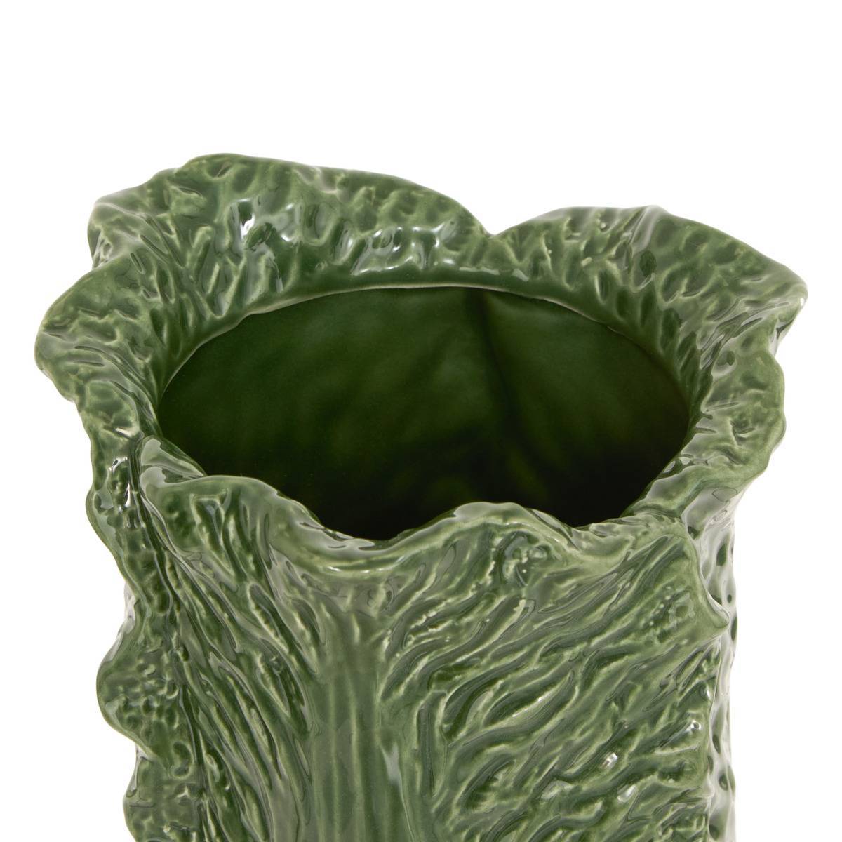Atmosphera - Vase en céramique salade Lisière H.20cm vert - Atmosphera Créateur d'intérieur - Image 3