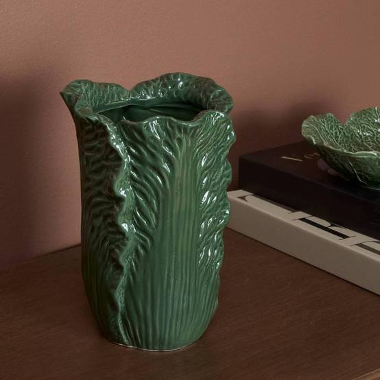 Atmosphera - Vase en céramique salade Lisière H.20cm vert - Atmosphera Créateur d'intérieur - Image 4