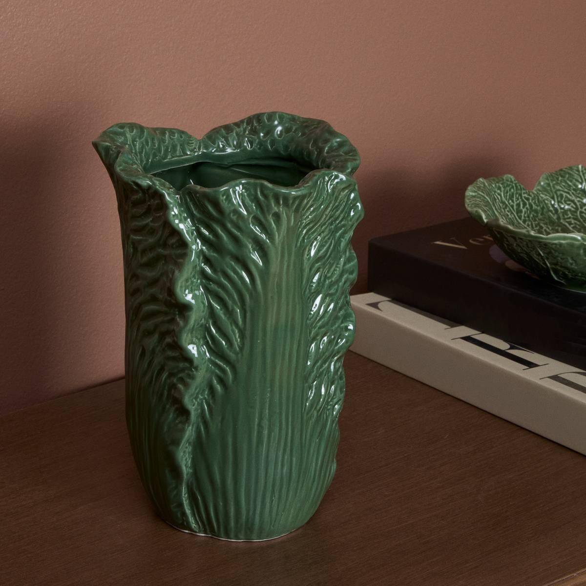 Atmosphera - Vase en céramique salade Lisière H.20cm vert - Atmosphera Créateur d'intérieur - Image 4