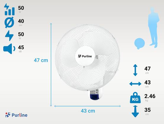 Purline - Ventilateur mural numérique avec commande - Purline - Image 3