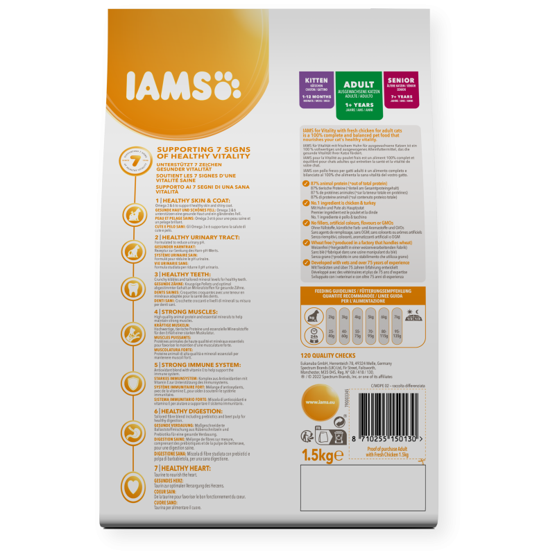 Croquettes chat poulet - IAMS for Vitality 1,5 kg - Image 2