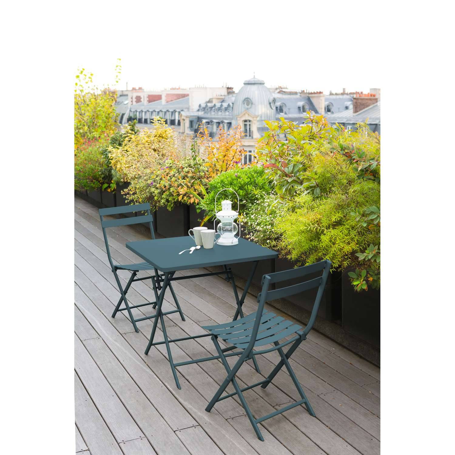 Sans Marque - Lot de 2 chaises de jardin pliables en métal Greensboro - Toilinux - Imagen 2