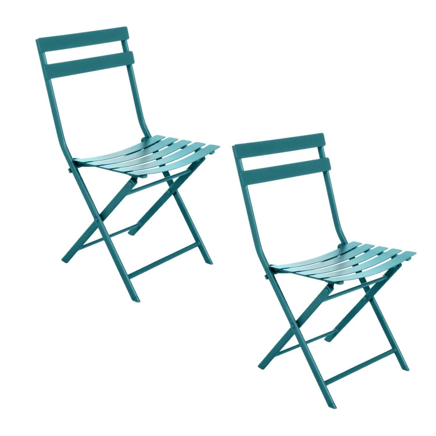 Sans Marque - Lot de 2 chaises de jardin pliables en métal Greensboro - Toilinux - Imagen 1