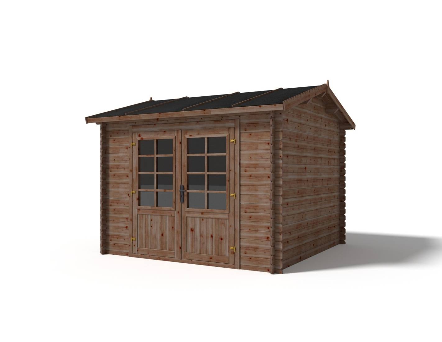 Altanka - Abri de jardin en bois - 9m2 - 3x3m - Traité - Ep. 28mm - Couleur: marron - DOM636 - ALTANKA - Imagen 1