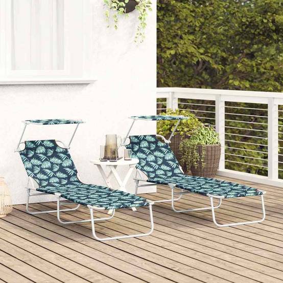 PANGIVO - Transat Vert Polyester 58 x 188 x 77 cm 2 pcs, Poids :10.6kg - PANGIVO - Image 3