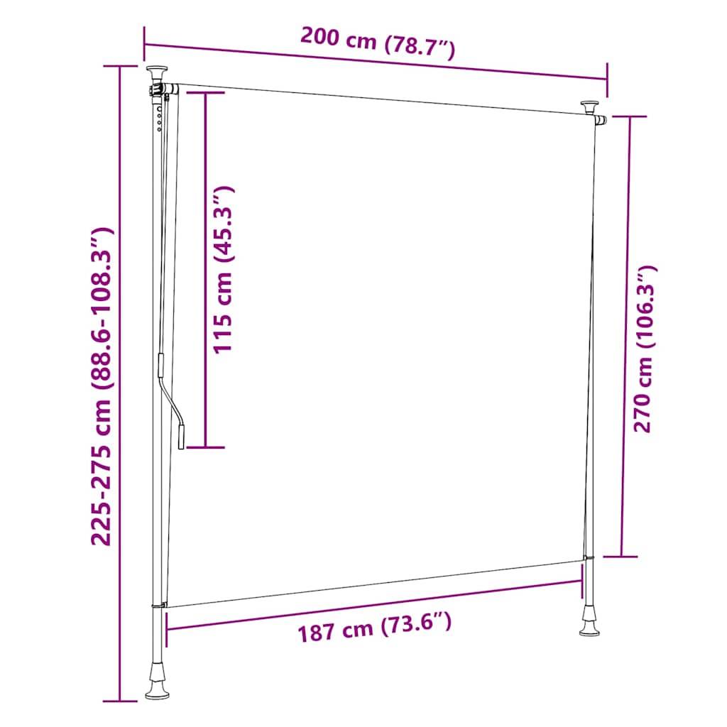 Vidaxl - Store roulant d'extérieur orange et blanc 200x270cm tissu acier vidaXL 368771 - Image 3