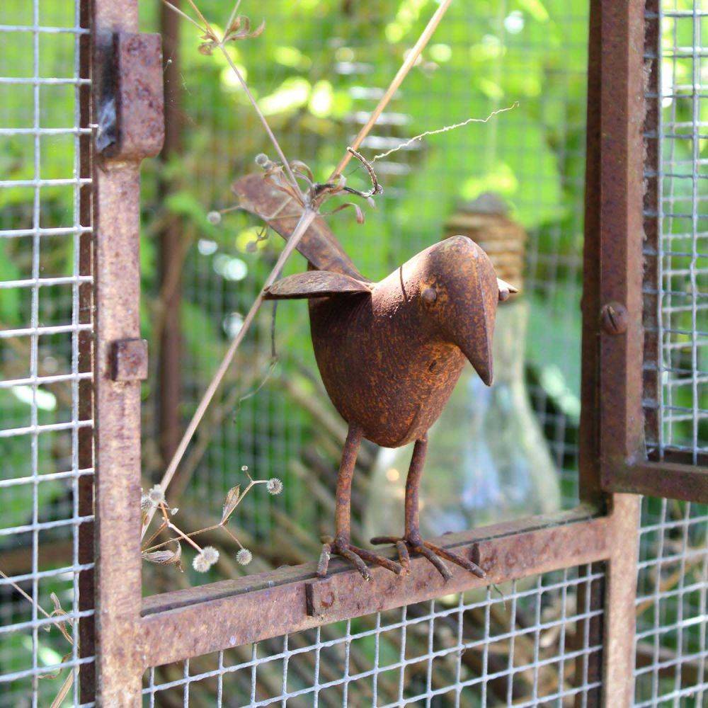 Hermes Trading - Oiseau décoratif en fer forgé rouillé - Imagen 4