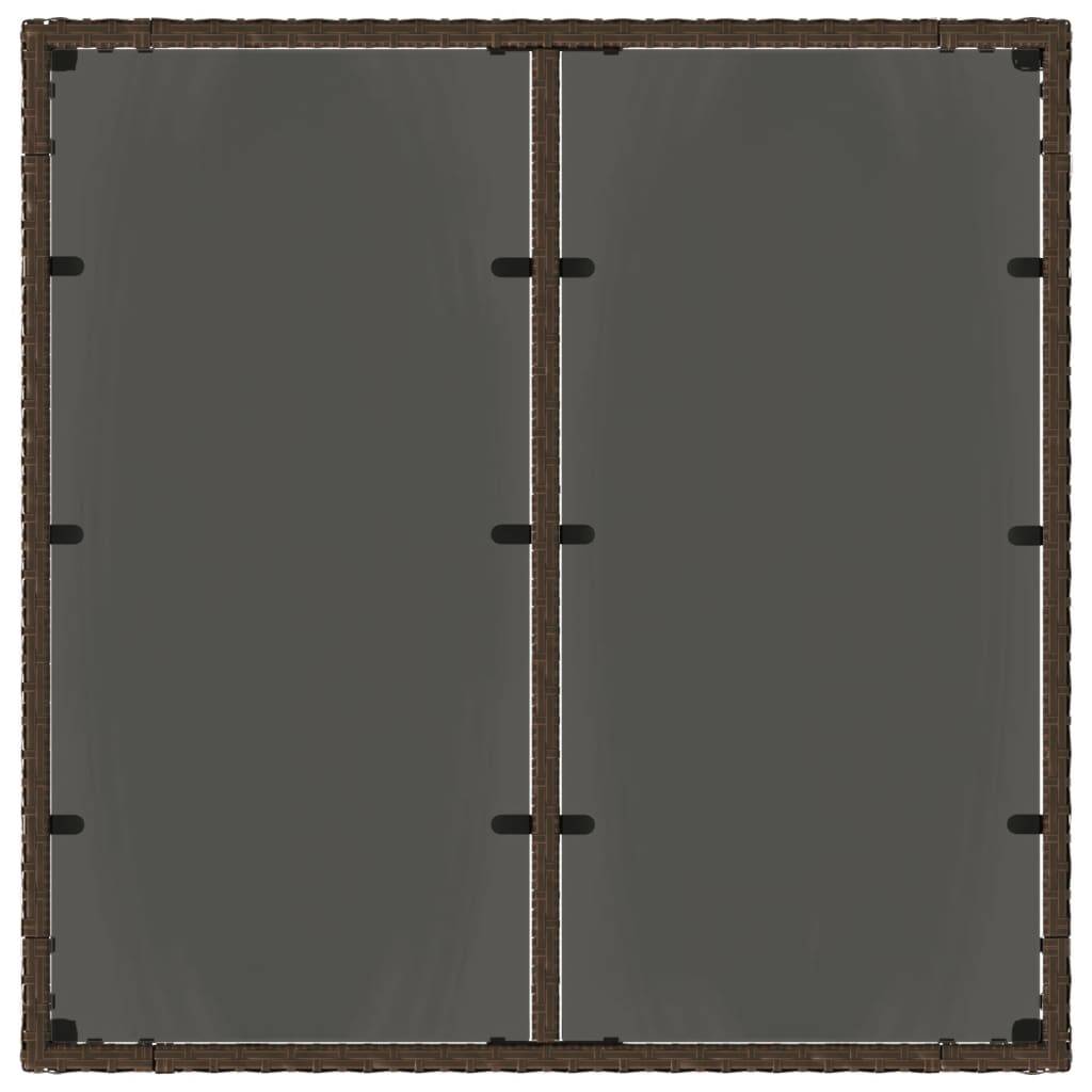 PANGIVO - Table de jardin résine tressée verre trempé marron 90 x 90 x 75 cm - PANGIVO - Image 6
