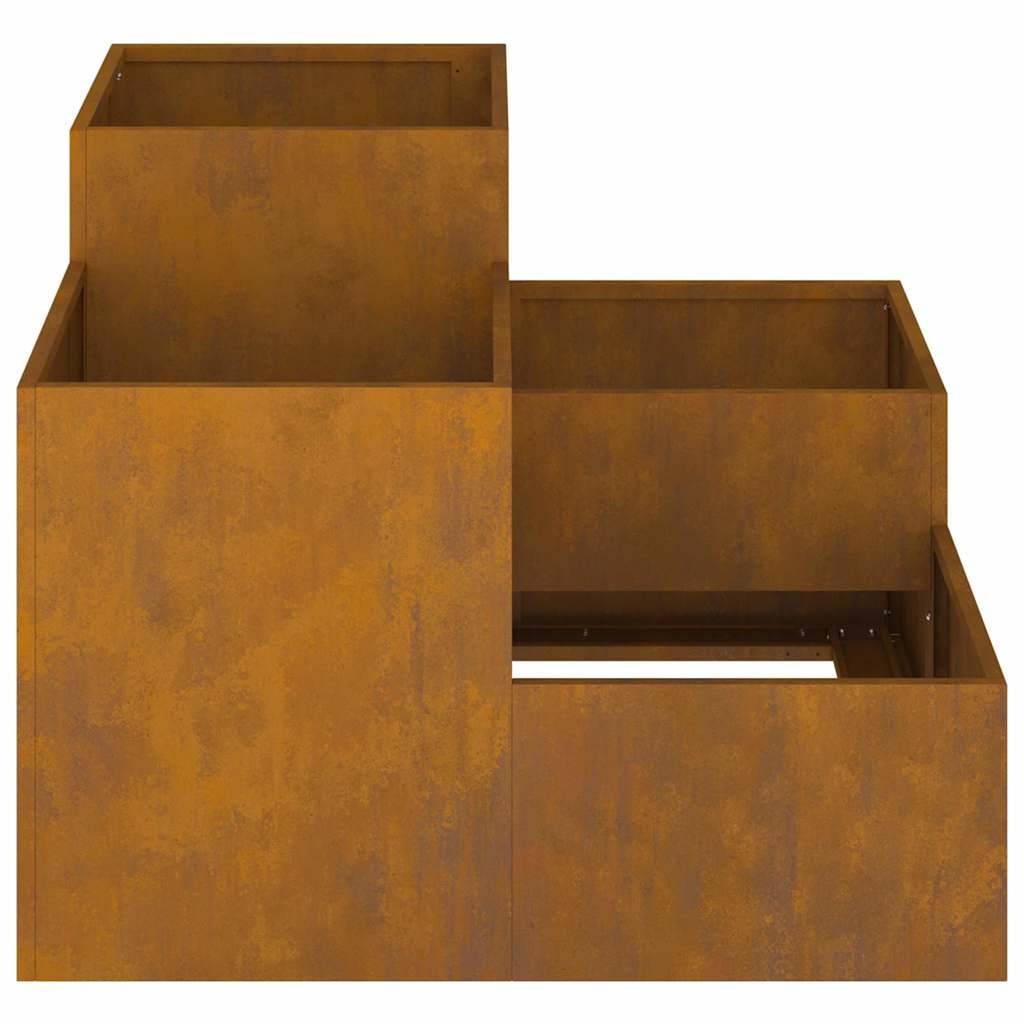 Cache-pot | Bac à fleurs de jardin Rouillé 80 x 80 x 60 cm Acier patiné - Image 6