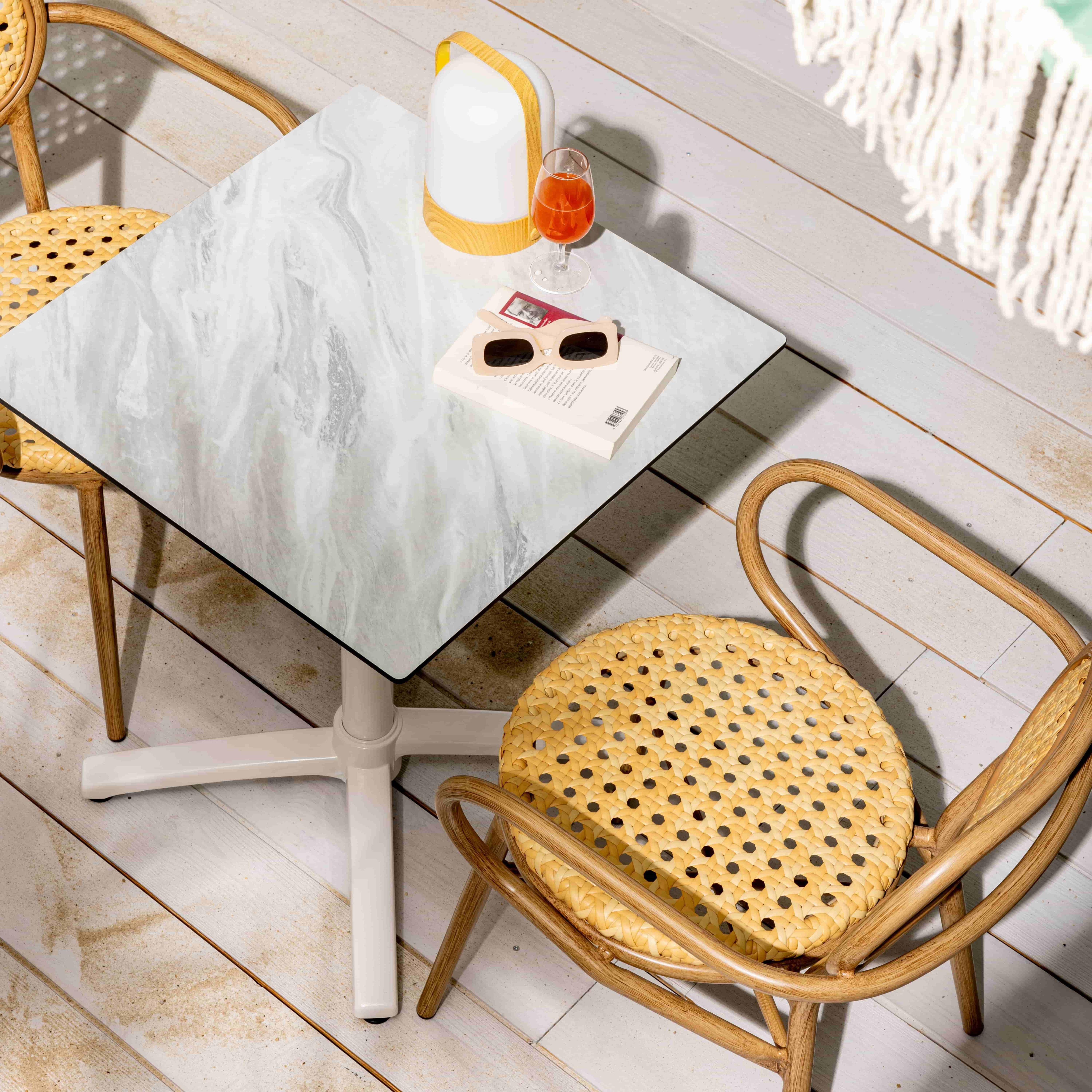 Oviala - Fauteuil de terrasse en rotin synthétique et aluminium Portimao - Oviala - Imagen 6