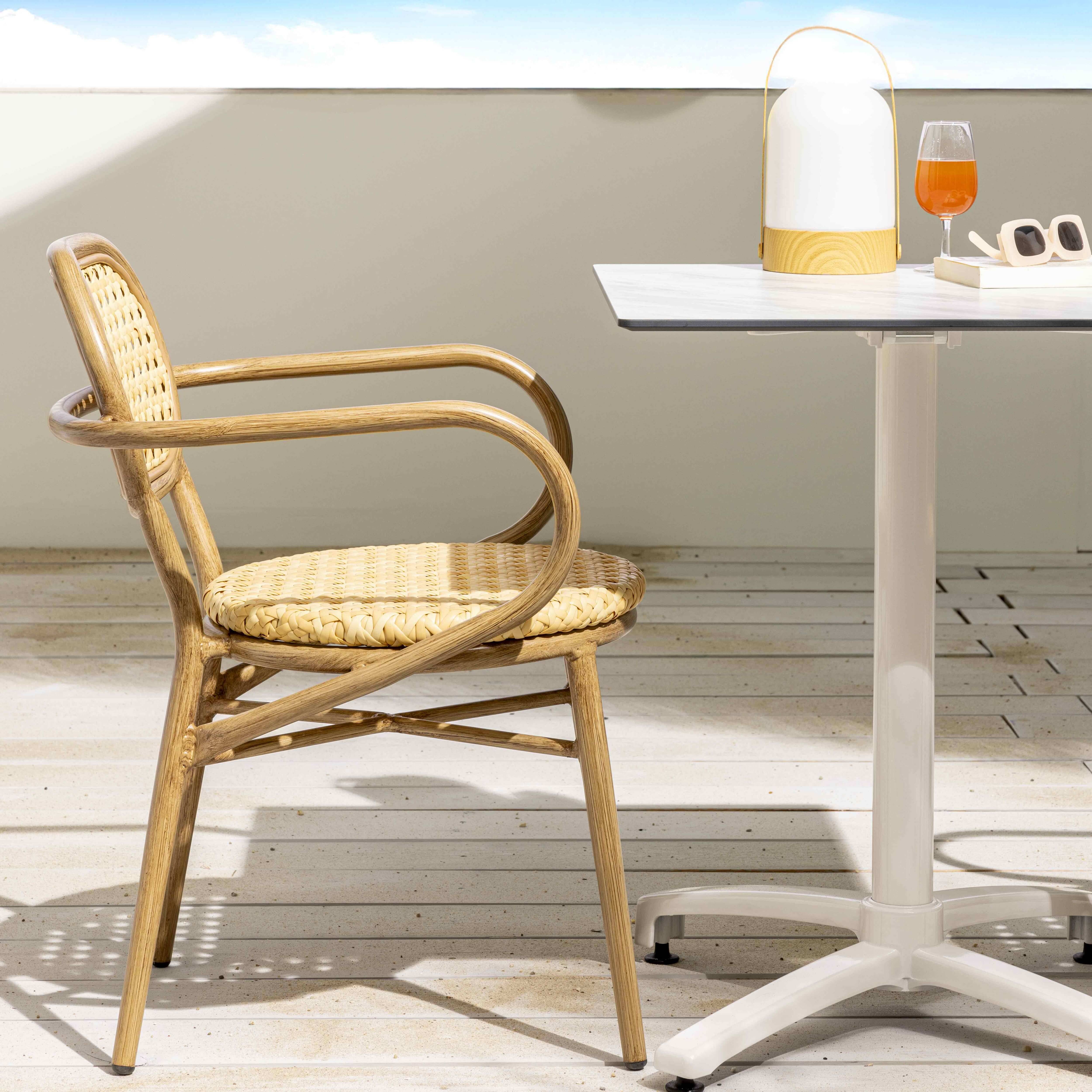 Oviala - Fauteuil de terrasse en rotin synthétique et aluminium Portimao - Oviala - Imagen 4
