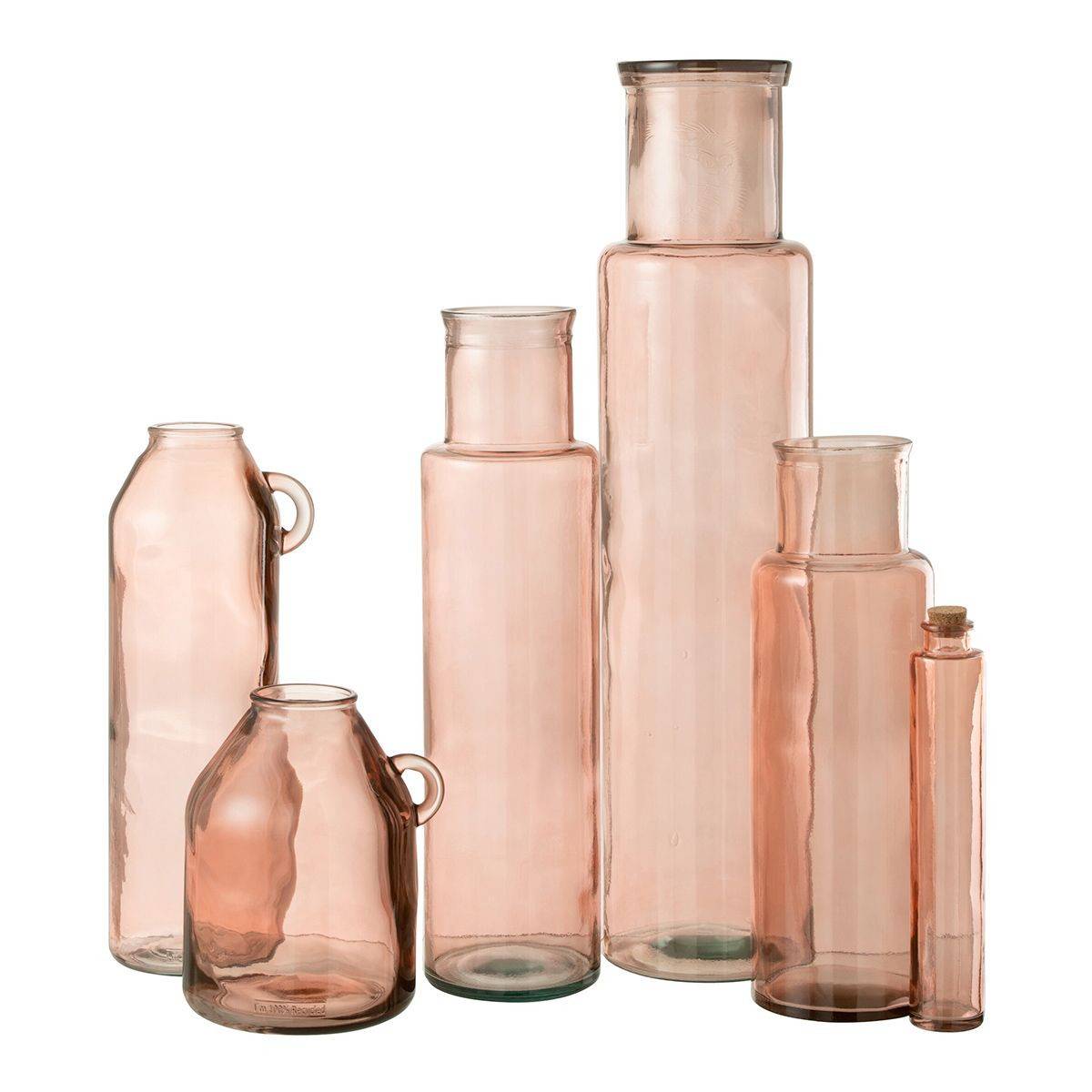 J-Line - Vase en Verre "Bouteille" 75cm Rose - Image 3