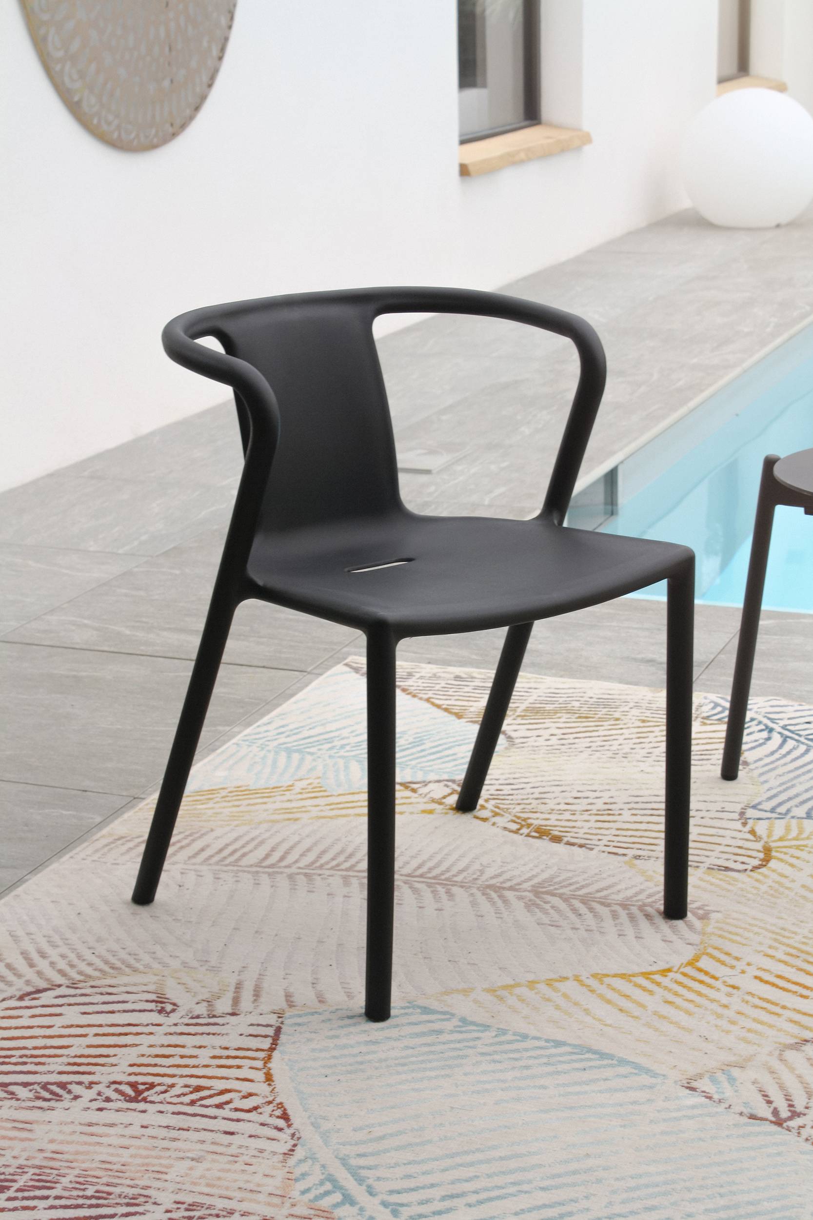 City Garden - Fauteuil de jardin empilable en Polypropylène - Noir - DIEGO - Imagen 6