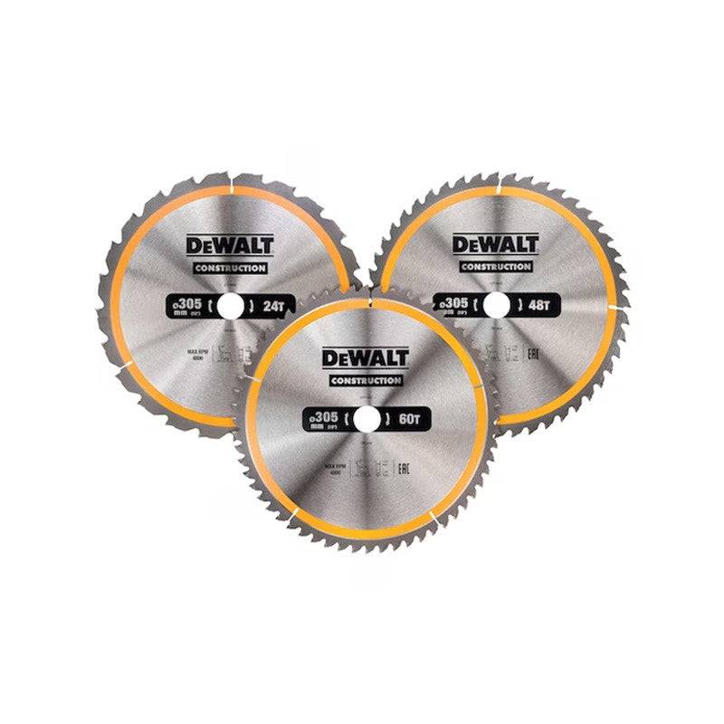 Dewalt - Coffret plastique de 3 lames pour scie circulaire et stationnaire Ø 305mm  DEWALT DT1964-QZ Carbure Construction : DT1958, DT1959, DT1960 Dewalt - Imagen 1