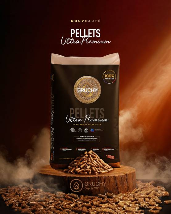 Pellet / Granulés de bois ULTRA PREMIUM - Gruchy - 66 sacs de 15kg - Image 2