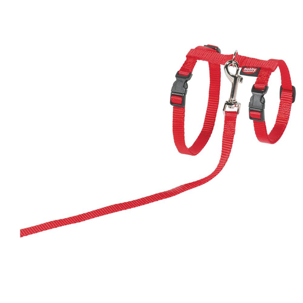 animallparadise - Harnais avec laisse 1.20m, couleur rouge, pour les Grands chats. - Imagen 2