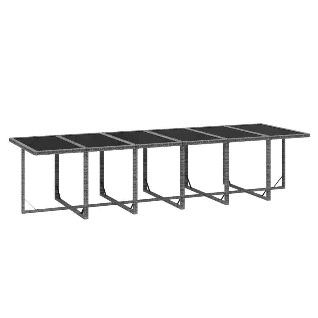 ComfortXL - Grande Table de Jardin 12 Places Encastrable Résine Tressée Grise – ComfortXL Outdoor Living - Image 7