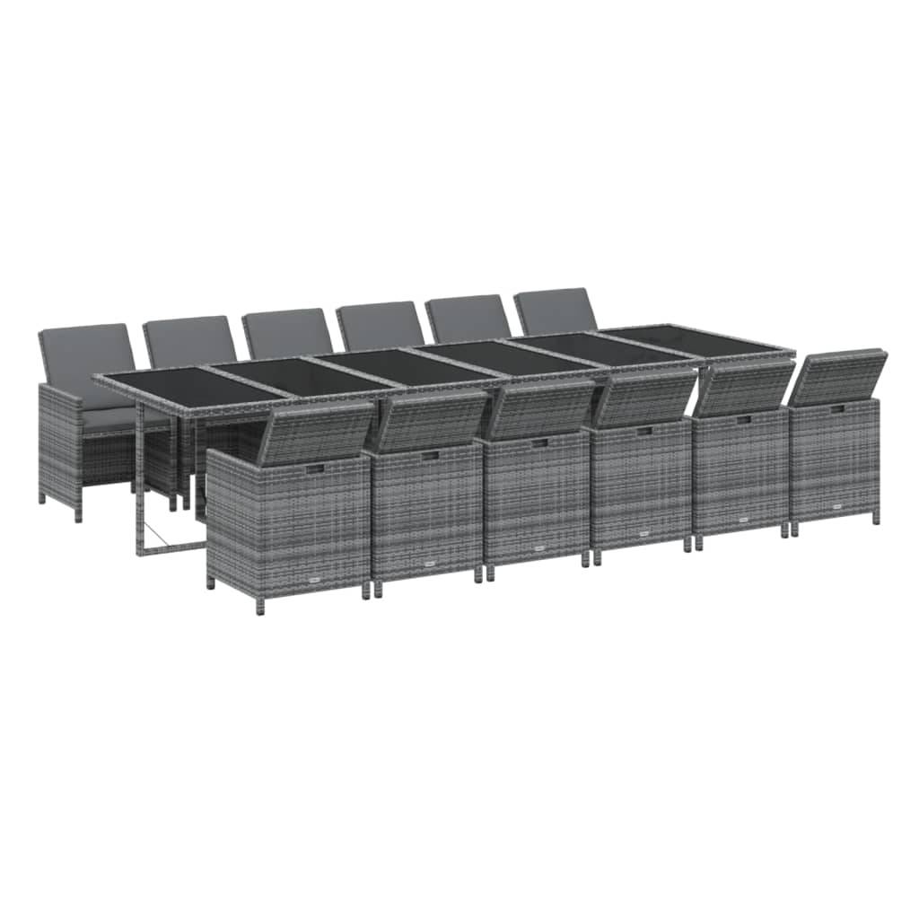 ComfortXL - Grande Table de Jardin 12 Places Encastrable Résine Tressée Grise – ComfortXL Outdoor Living - Image 3