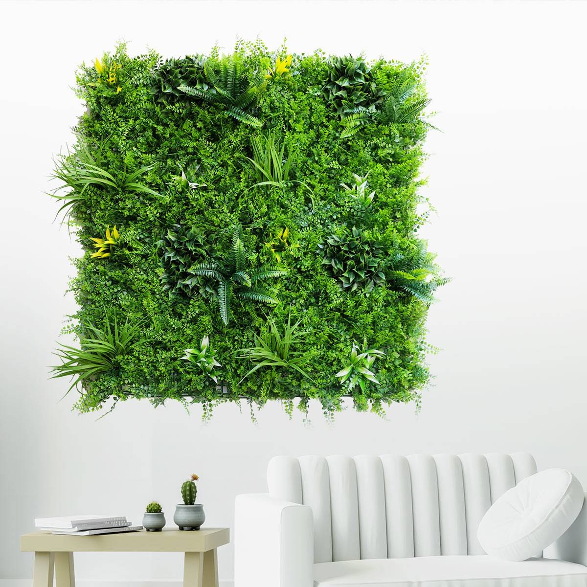Fougère-Dense Mur vegetal artificiel Plaque de 1M X 1M - Image 3