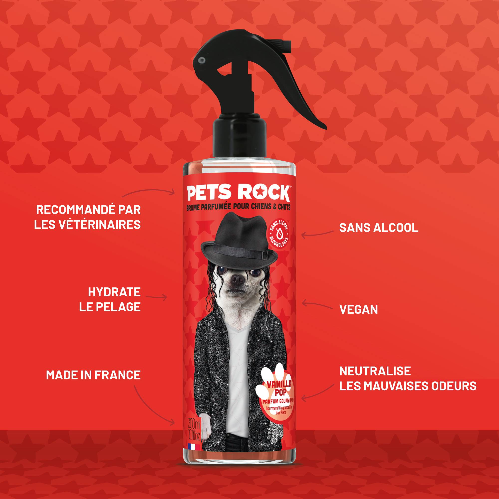 Brume parfumée pour chien et chat 300ML Pets Rock - VANILLA POP - Image 2