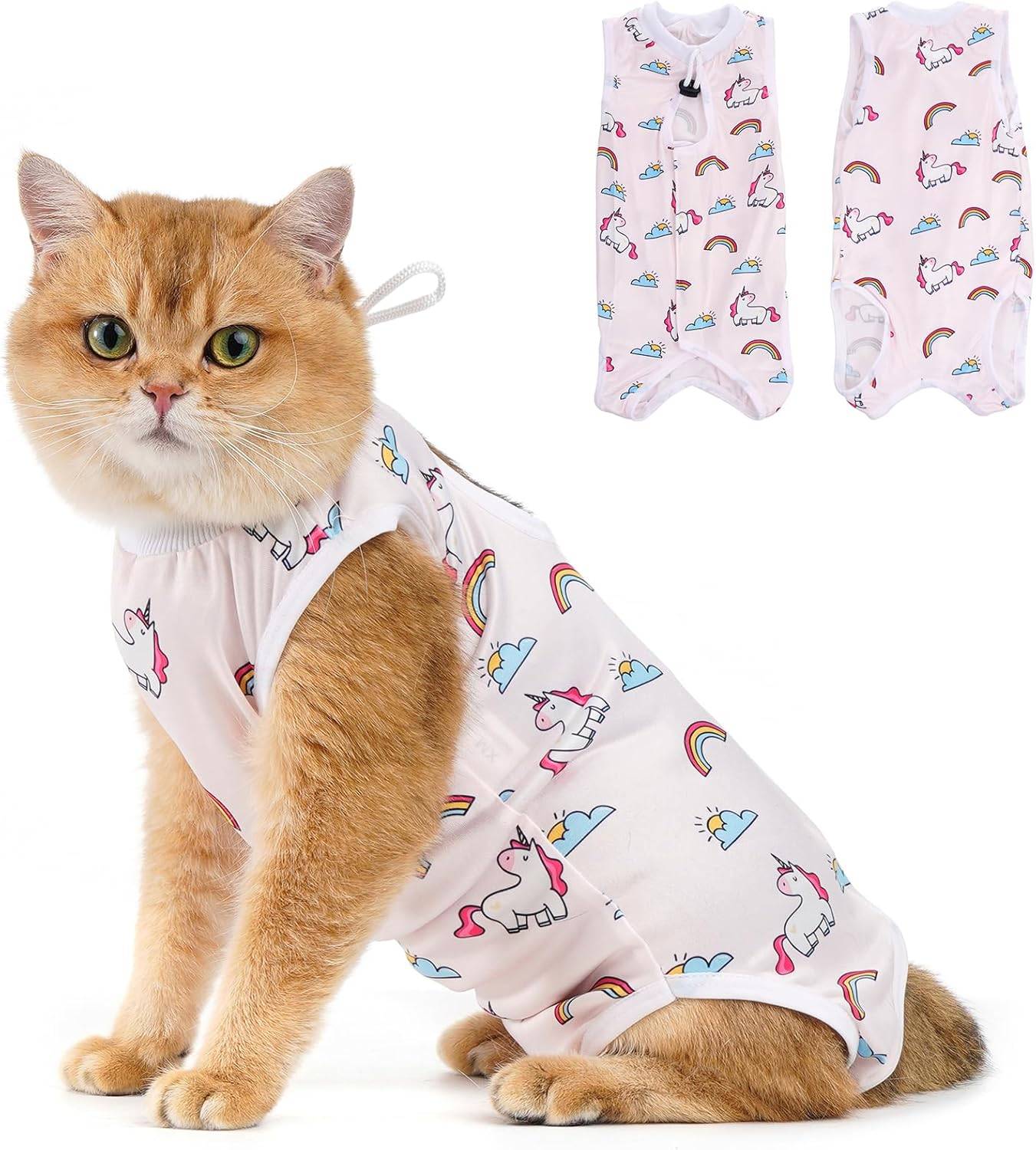 Combinaison de Récupération pour Chat Anti Léchage Licorne L