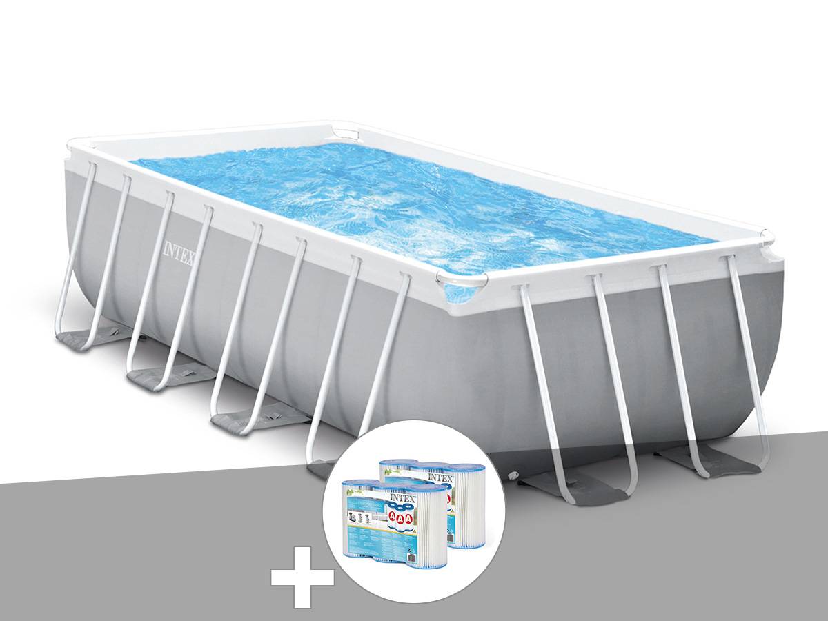 Kit piscine tubulaire Intex Prism Frame rectangulaire 4,00 x 2,00 x 1,22 m + 6 cartouches de filtration - Imagen 2