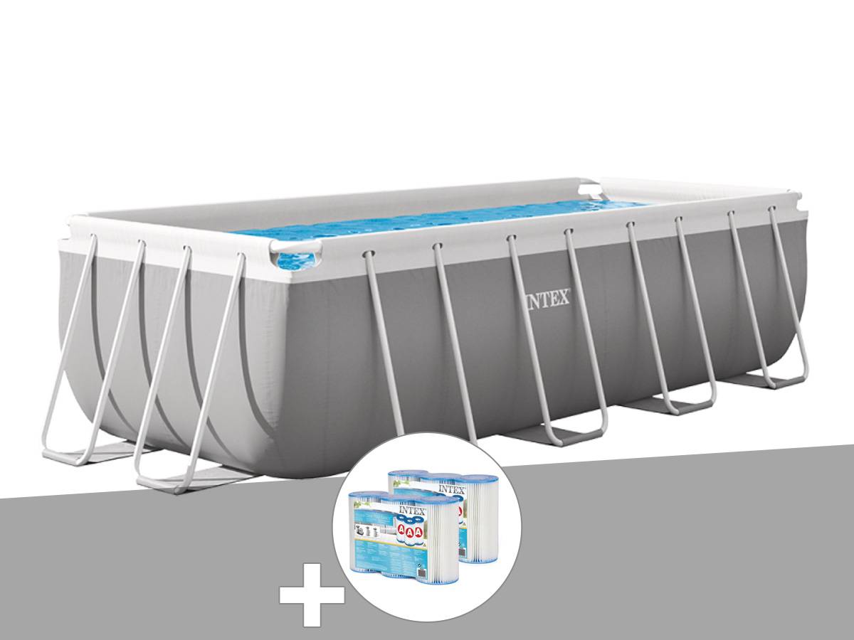Kit piscine tubulaire Intex Prism Frame rectangulaire 4,00 x 2,00 x 1,22 m + 6 cartouches de filtration - Imagen 1