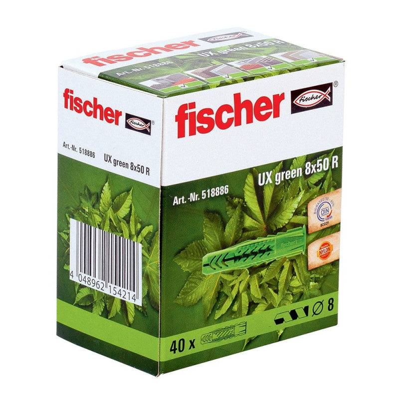 Fischer - Boîte de 40 chevilles universelles UX FISCHER - vert - taille Ø 6 x 35mm - FISCHER - Imagen 2