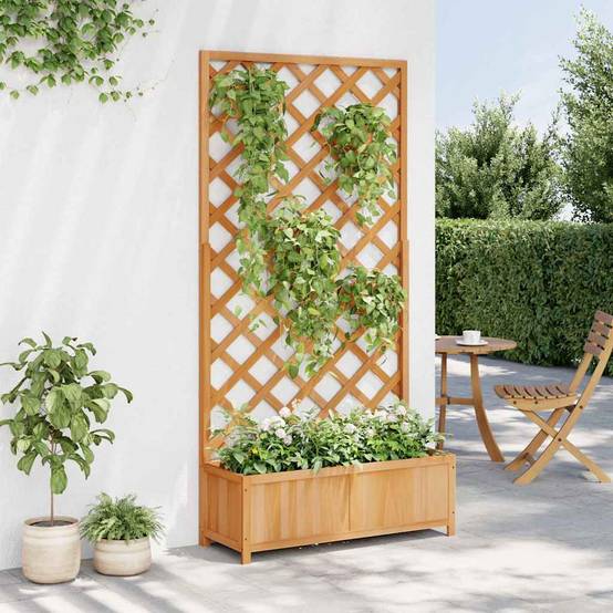 Vidaxl - Jardinière avec treillis marron 90x35x180 cm bois massif de sapin vidaXL 365479 - Image 4
