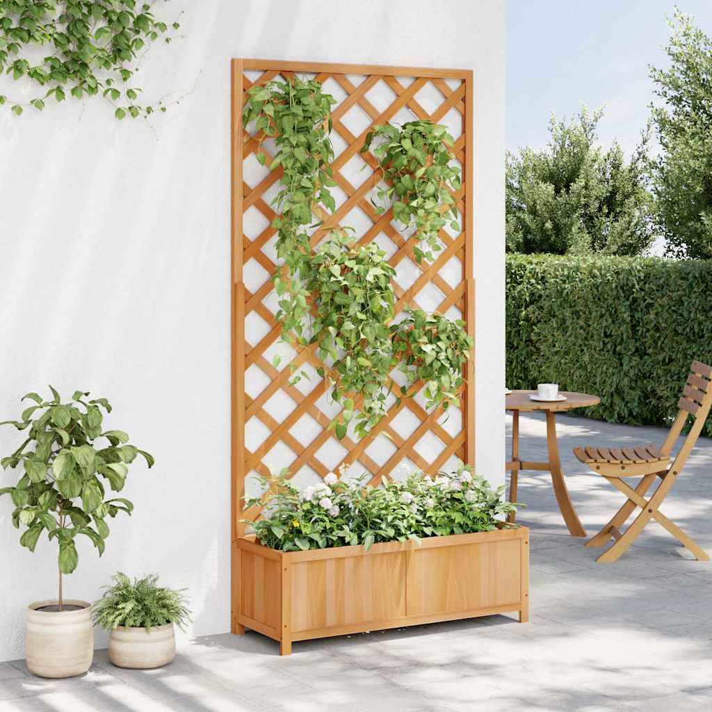 Vidaxl - Jardinière avec treillis marron 90x35x180 cm bois massif de sapin vidaXL 365479 - Image 4
