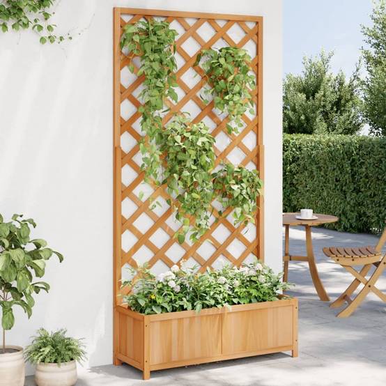 Vidaxl - Jardinière avec treillis marron bois massif de sapin vidaXL 365479 - Image 1